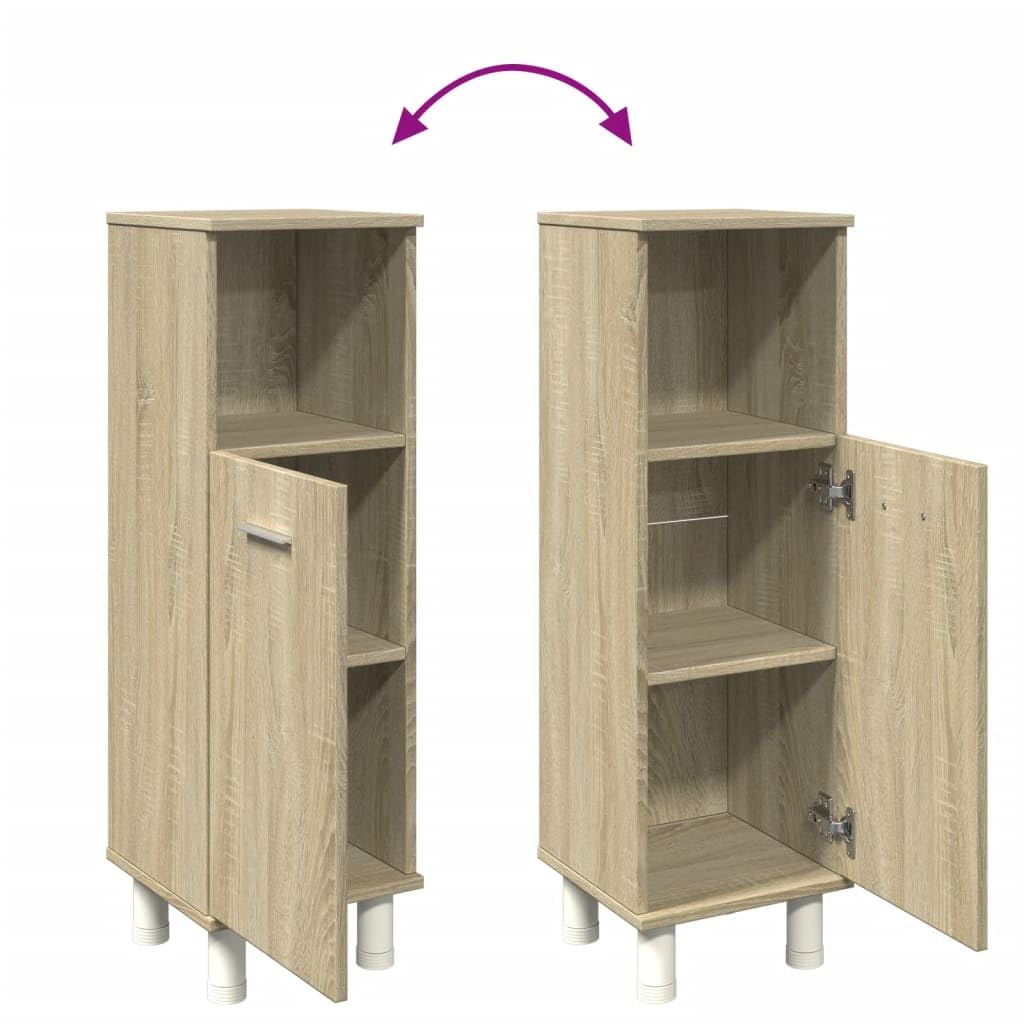 Armario de baño Madera ingeniería marrón Roble 33x33x120,5 cm, Muebles De Baño, Mueble Baño Auxiliar, Columna Baño, Auxiliares para Baños - 842470