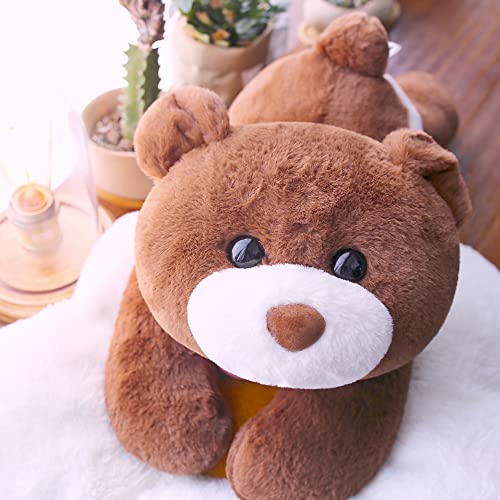 Uoozii 22" | 4 Pounds Teddy Bear Weighted Stuffed Animals - Cute Weighted Plush Toy Comfort Big Weighted Throw Pillow Gifts For Kids & Adults (22" | 4 Lbs, Brown Bear) #TOP1