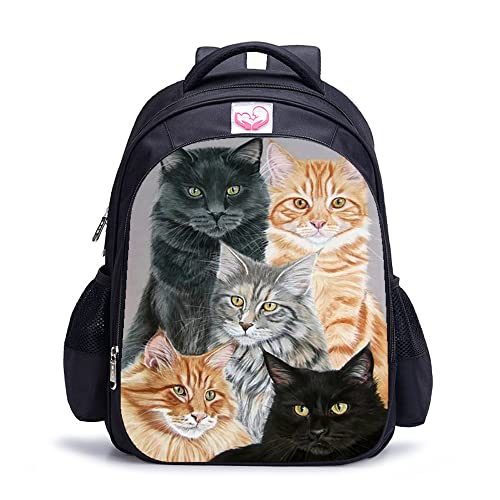 Sac à dos chat drôle 16 pouces imprimé 3D pour école et travail