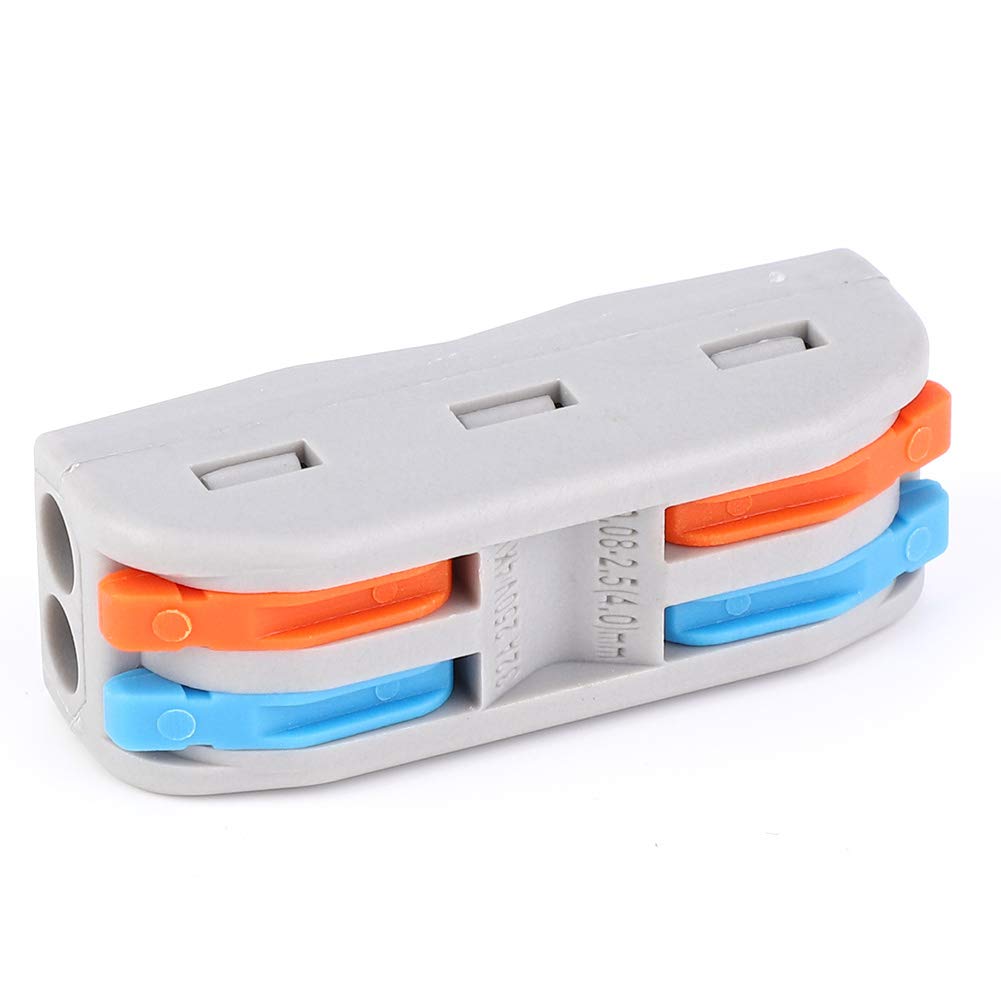 50PCS Splicing Wire Connectors Wiring Terminals 2 Conductor 11-28AWG Compact Conductor Lever Nut Colorful Wire Supplies