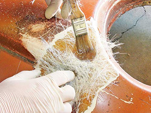 Resin Pro - Reparatiekit hars + glasvezel 1m2 mat 300g/m2 - Snel, eenvoudig en duurzaam, versterkingsmateriaal, orthoftaal polyesterhars, voor boten, carrosserieën, buizen - 700 GR - Afbeelding 4