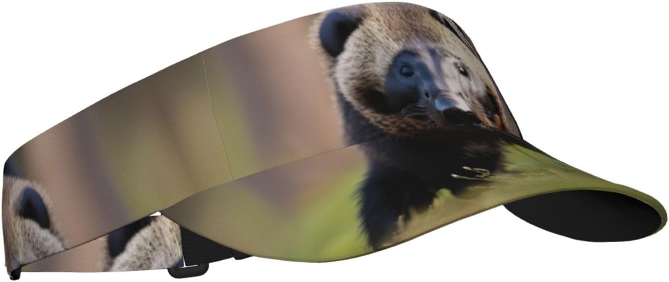 Bee Flying Print Sports Sun Visor Hats,Adjustable Sun Caps for Men Women Adults Lightweight Black