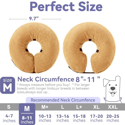 Image of Loflaze Inflatable Dog Cone Collar - Dog Neck Donut Cone Collar Alternative After Surgery - Soft Cone for Large Medium Small Dogs Cats - Alternative Recovery E Collar (Yello, M)