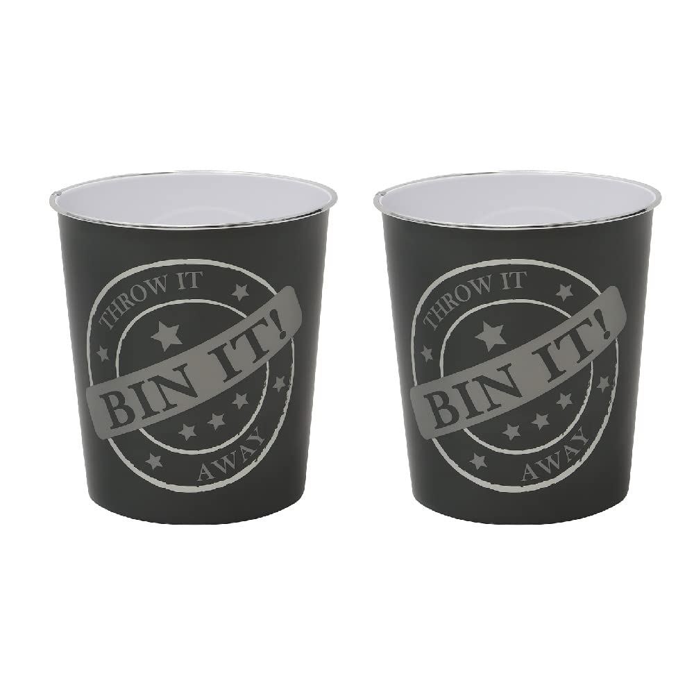 JVL Small Bin It Waste Paper Bin, Set of 2