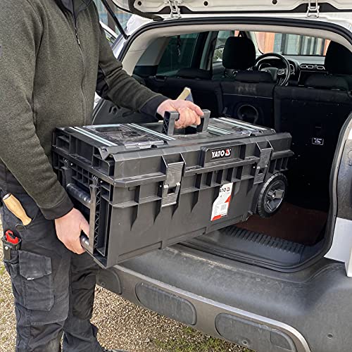 Yato Portable Tool Box on Wheels, 793 x 385 x 322 mm, Black - Image 9