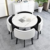 Élégant et contemporain : rehaussez l'apparence de votre salon ou de votre espace de travail avec cet ensemble moderne de table et de chaises. Son design élégant et contemporain complète sans effort n'importe quelle décoration de pièce, ce qui en fait un ajout élégant à votre maison ou votre bureau.