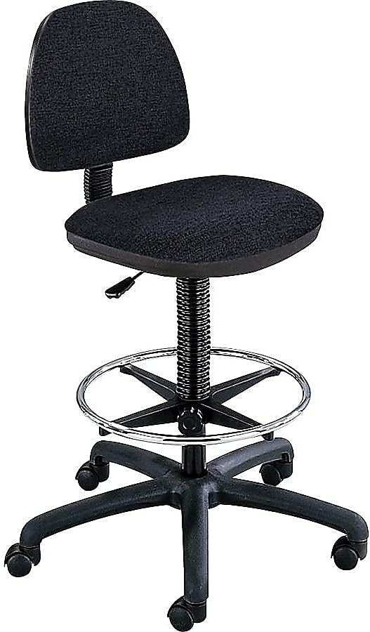 Safco Products Precision Extended Height Chair with Footring (Additional Options Sold Separately), Black