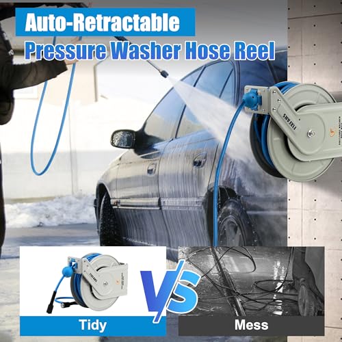 60ft Auto-Rewind Steel Hose Reel