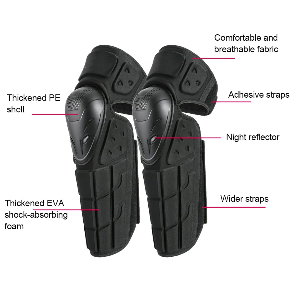 Ginocchiere Motociclistiche, Ginocchiera Protettive con Guscio Protettivo in PE e Imbottitura Morbida per Snowboard, Motocross, Mountain Bike