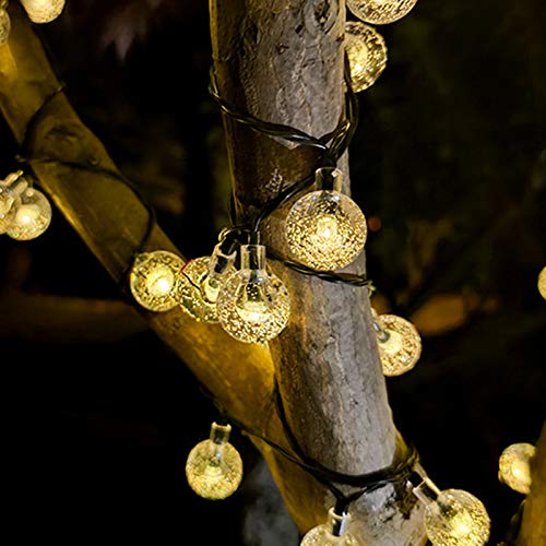OHKEY Solar String Lights Outdoor 50Led 23 Feet Long Outdoor Garden Lights, Solar Powered, Waterproof, Crystal Ball Lights for Tree, Patio, Porch, Wedding, Party Decor (Warm White)