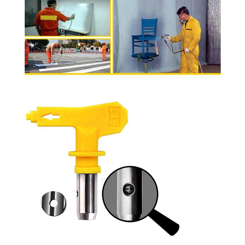 GatherTOOL 1PC Yellow Airless Spray Gun Tip Nozzle Airbrush Paint Spray Tip Nozzle 511 513 515 517 519 521 523 525 531 Paint Sprayer Power Tool (Color : 511)