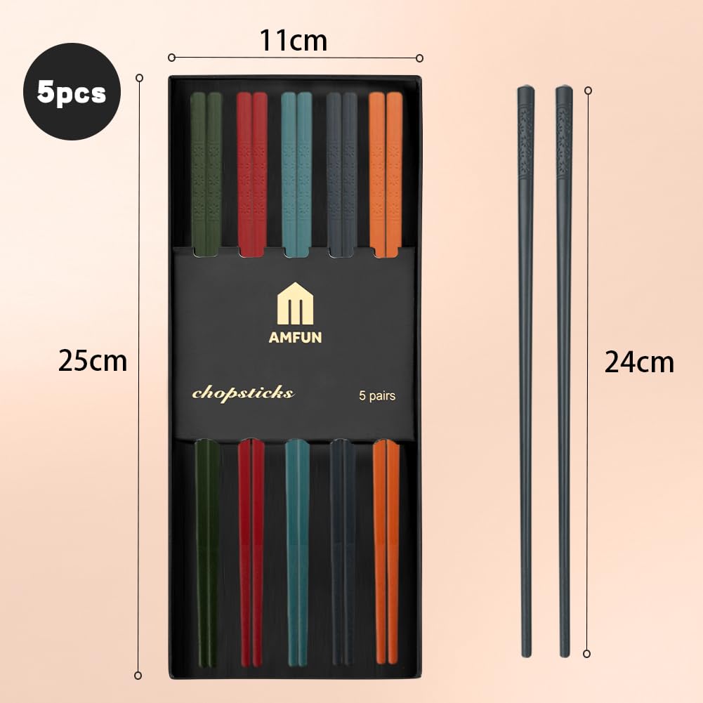 Set Da 5 Paia Di Bacchette In Fibra Di Vetro Antiscivolo – Colorate Con Icone Di Famiglia (Nonno, Nonna, Papà, Mamma, Bambino) – 24 Cm, Lavabili In Lavastoviglie