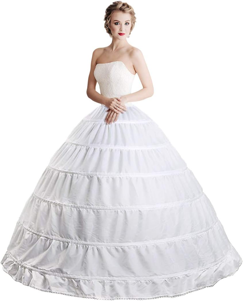 Women Petticoat Crinoline Underskirt Petticoat Skirt Full Floor Length Petticoat Slips for Wedding Dress
