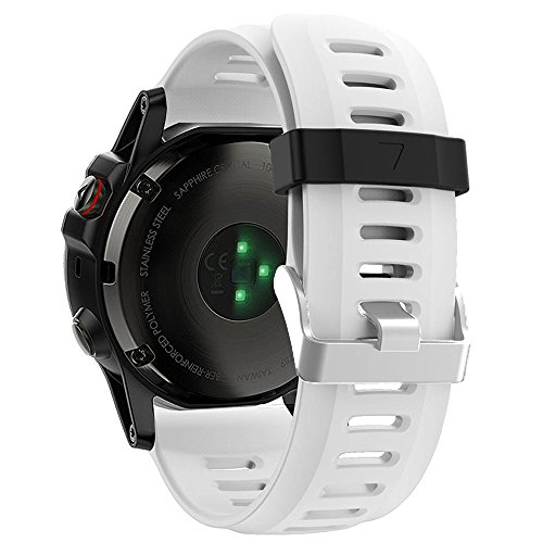 Band for Garmin Fenix 3 / Fenix 3 HR, Soft Silicone Wristband Replacement Watch Band for Garmin Fenix 3 / Fenix 3 HR Smart Watch (White)