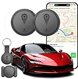 Tracking Devices for Cars Hidden, 2 Pack GPS Tracker for Vehicles Mini Portable GPS Tracker for Cars Splashproof for iOS Find My (iOS Only), No Monthly Fee Subscription No SIM Card Required-Gray