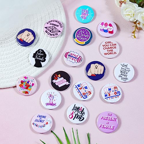24 Pcs Feminist Pin,Feminist Power Brooch Women's Rights Badge Pins Novelty Female Buttons Pins Decor For Clothes Backpacks Hats (C4) #TOP3