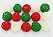 Fascola Small Green, White, Red Rattan Ball, Wicker Balls, DIY Vase and Bowl Filler Ornament, Decorative Spheres Balls, Perfect for Decoration On Any Occasion 2-2.5 inch, 15 Pcs.Christmas Gifts