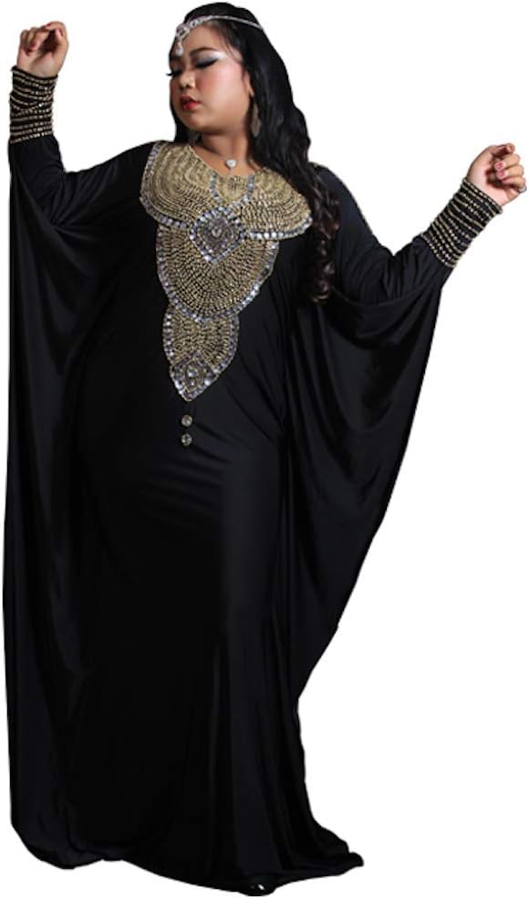 Glambition Kaftan Couture Allena - Fitted Batwing 04 - Handbeaded Kaftan, Dress, Abaya (Small, Purple), Dubai, Morrocan, African, Style