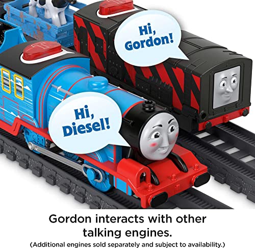 Fisher-Price Thomas & Friends Talking Gordon, Battery Powered Motorized Toy Train With Character Sounds And Phrases For Preschool Kids 3 Years And Up #TOP2