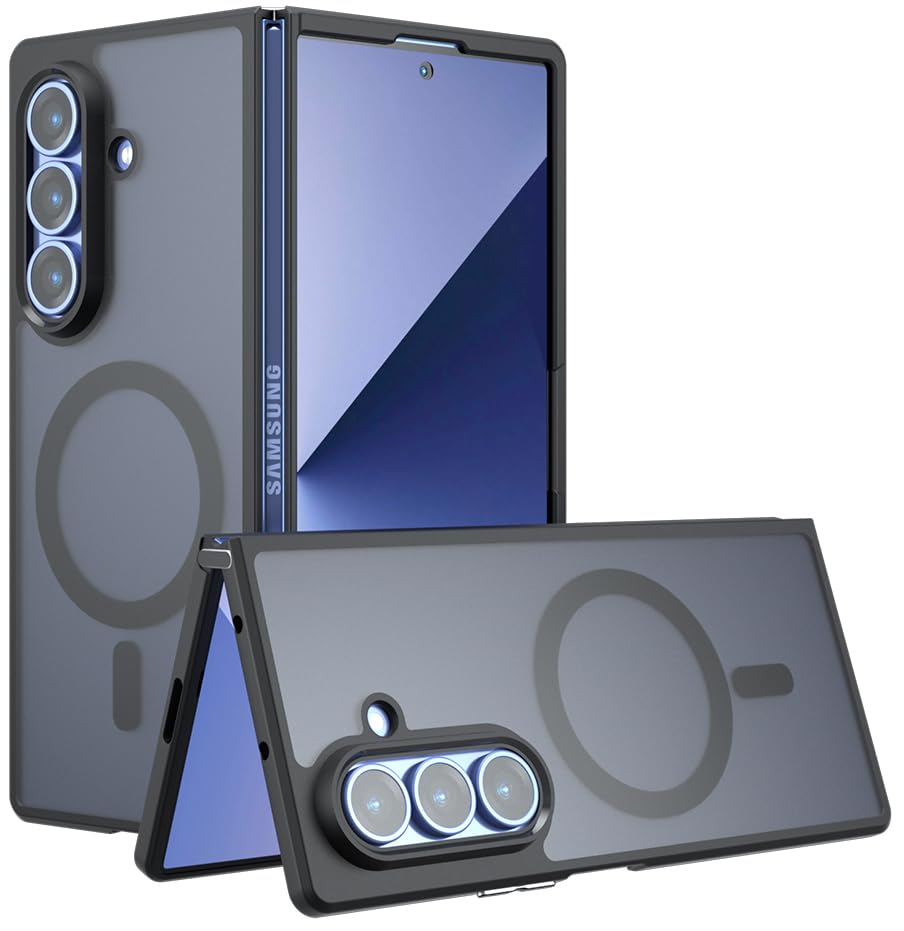 Image of For Galaxy Z Fold 7 Case, Translucent Design, Shockproof, Back Mounted, Magnetic, Compatible with MagSafe, Matte Case, US Military MIL Standards Certified, TPU + PC Material, Lightweight, Simple, No