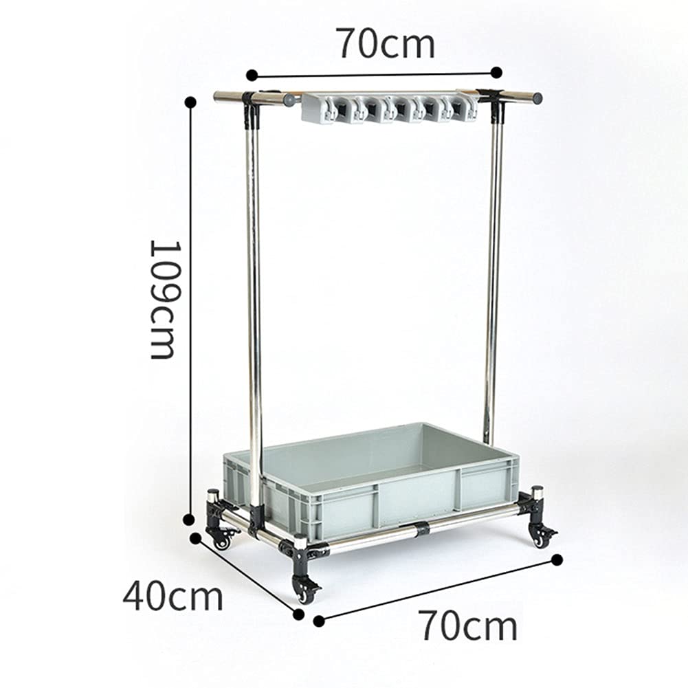 Porta scopa e mocio, scaffale di stoccaggio bagnato del pavimento rimovibile, stoccaggio dello strumento del carrello di pulizia utilizzato per la scuola, fabbrica