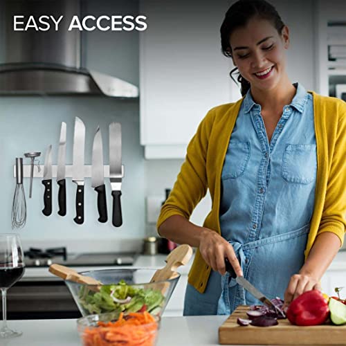 14 Inch Stainless Steel Magnetic Knife Bar - Use As Knife Holder, Knife Rack, Knife Strip, Kitchen Utensil Holder And Tool Holder #TOP6
