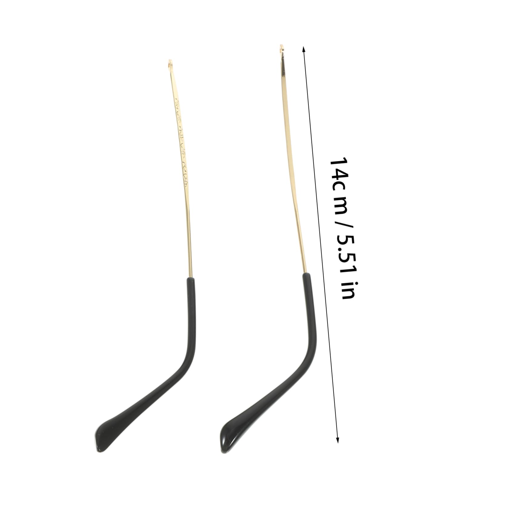 BUTIFULSIC 1 Pair Eyeglasses Arm Eyeglass Temple Arms Glasses Arms Legs Sunglasses Arm Legs Eyeglass End Tips Glasses Arm Replacement Eyewear Frame Temple Sunglasses Arm Frame Metal Golden