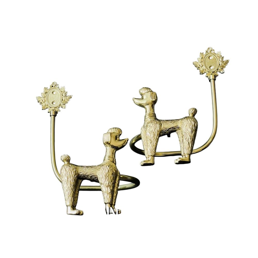 Curtain Holdbacks 2Pcs, Brass Curtain Side Holders for Wall, Drapes Pull Backs Hook, Curtain Hardware Accessories