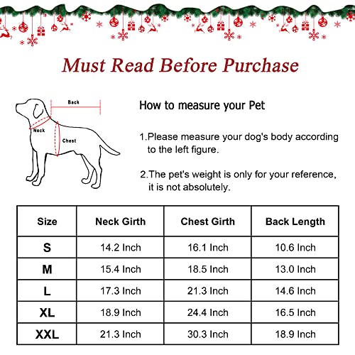 Mogoko Christmas Reversible Dog Sweater Safety Reflective Cat Cold Weather Coats Pet Jacket With Harness/Leash Hole For Puppy Small Dog Cat Red #TOP1