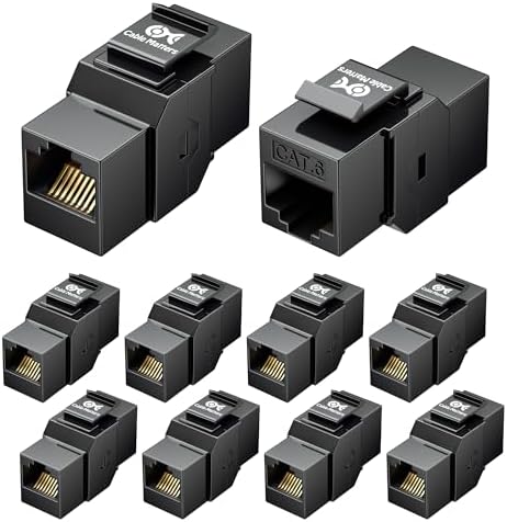 Cable Matters [UL Listed] 10-Pack 10Gbps Cat6 Keystone Coupler, Black