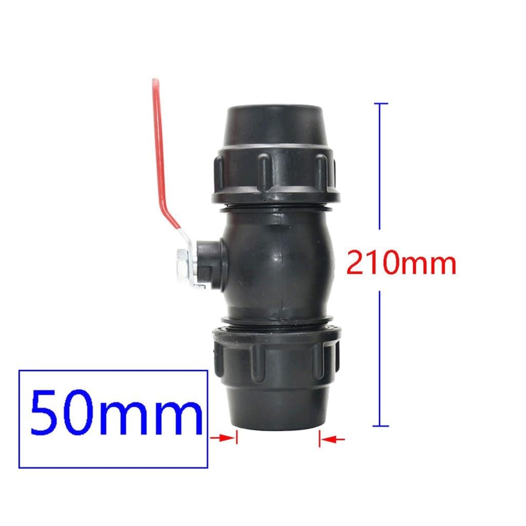 Válvula De Bola De Conector Rápido De Tubería De Agua De Plástico, Núcleo De Válvula De Metal, Tubo De PE, Accesorios De Conexión Rápida De 2 Vías, 1 Ud. | 50MM