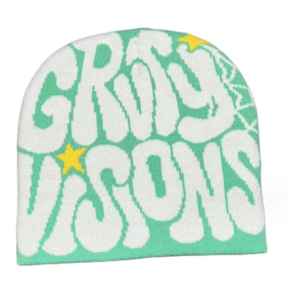 Gorro Cálidos De Invierno Gorros Gorro De Punto con Estampado Letras Tendencia Hip Hop Lana Cálido Invierno Al Aire Libre