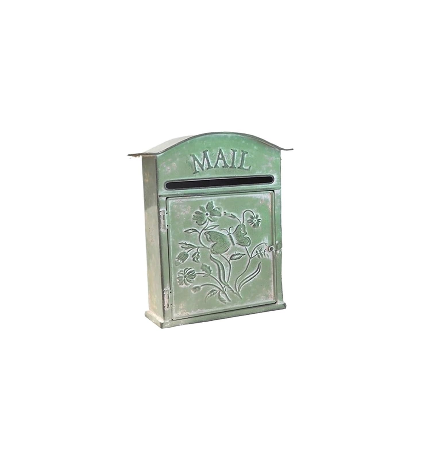 FGJsfhrDTU Letter Box, Wall Mounted Mailbox Vintage Iron With Relief Rustic Garden Decor Outdoor Suggestion Box