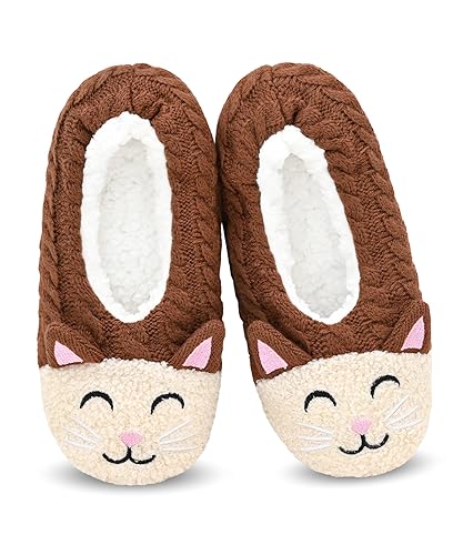 Image of DICUIRD Womens Animal Slipper Socks Non Slip Gripper House Slippers