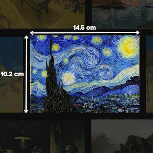 Image of auraposter Van Gogh Paintings Posters (Set of 40) | Mini Posters (15 x 10 cm) Including Starry Night | Famous And Unseen Artworks | Glue Dots Tape Included