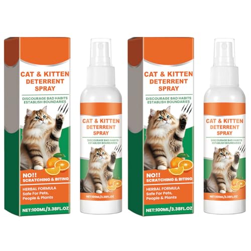WMFASBAG Spray deterrente per Gatti Spray Senza Alcol e AntiGraffio Spray per Gatti per Gattini (2 Pezzi) (2 Pezzi)