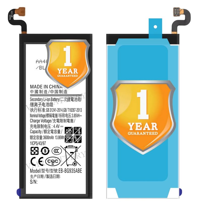 Image of Original EB-BG935ABE Battery Compatible for Samsung Galaxy S7 Edge (SM-G935F, SM-G935FD, SM-G9350) - (3600mAh) - 1 Year Warranty K7