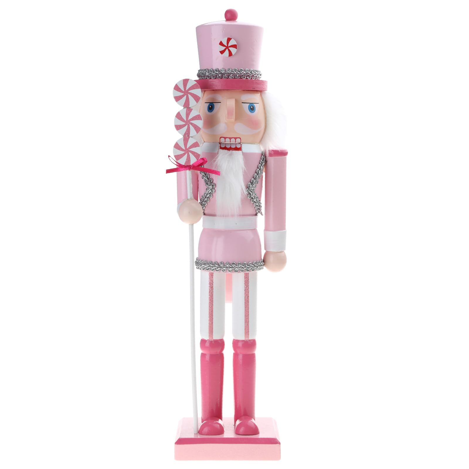 Buxuaaaa 14 Inch Wooden Christmas Soldier Ornaments Glitter Figurine Toy for Christmas Decorations Shelves Tables Soldier Ornament
