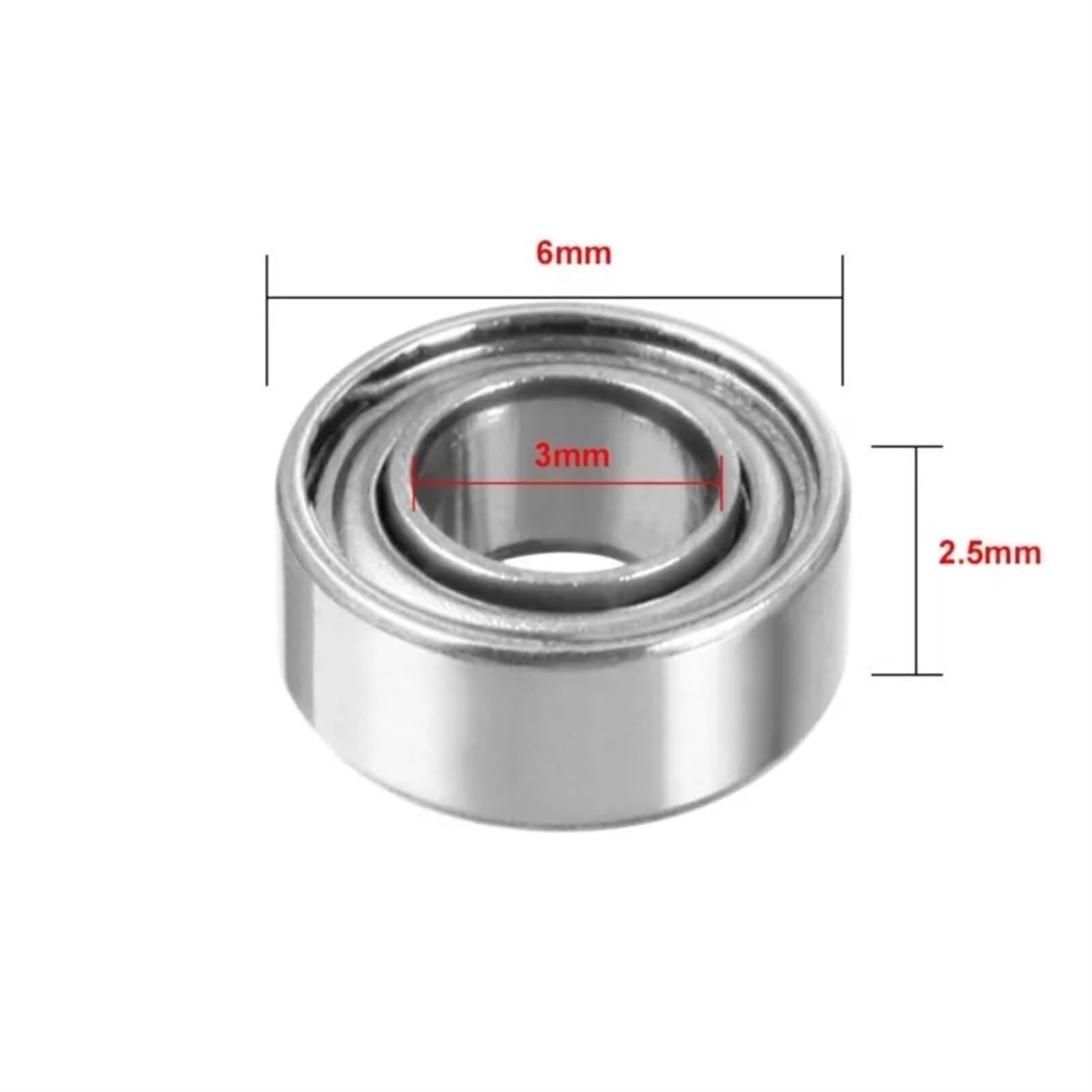 Lagersatz, Rillenkugellager, 50 Stück, Lager 2 x 5, mm, MR52ZZ, MR62ZZ, MR63ZZ, MR72ZZ, MR73ZZ, MR74ZZ, 4 7, doppelt geschirmt, ABEC-3-Lager (Größe:, mm)(Mr63zz 3x6x2.5mm)