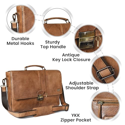 Bolso de mensajero de cuero para laptop 16'' miniatura 4