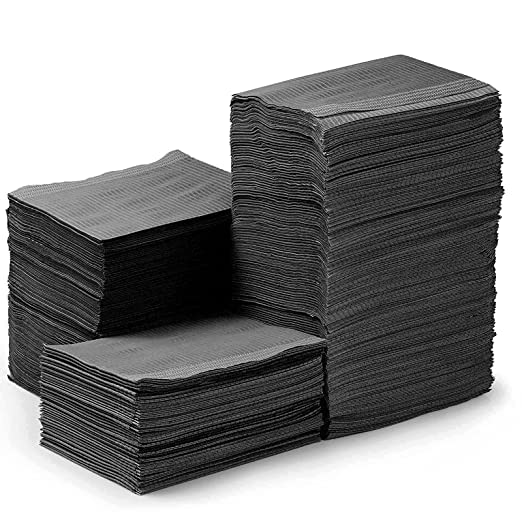 JMU Black Dental Bibs 250 Pcs, 13" x 18"