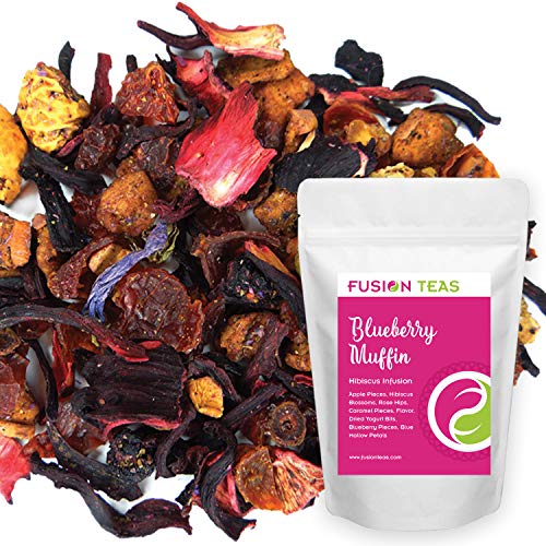 Blueberry Muffin Hibiscus Herbal Fruit Tea - Caffeine Free Loose Leaf Bulk Herbs And Fruit - 5 Oz Pouch #TOP5
