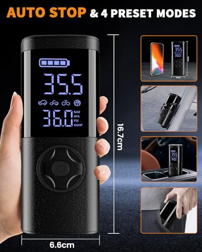 Image of TEMOLA Portable Car Battery Jump Starter with Air Compressor, 12V Power Pack, 150PSI Tire Inflator with LED Light for Cars, Trucks, SUVs Daily and Emergency Needs
