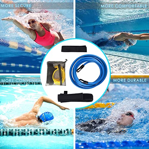 NA Swimming Training Belt Swimming Tether Fixed Swimming Swimming Seat Belt Static Swimming Belt, Swimming Elastic Rope Resistance Band Swimming Training Belt, yellow, 3M swimming belt - Thumbnail 6