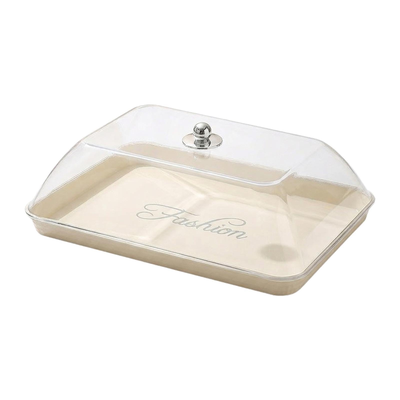 Alzata per torte, alzata per dessert con coperchio, vassoio multifunzionale portatile, piatto da portata per cupcake, sala da pranzo per le feste, Chiaro