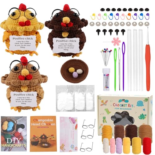 Kit de crochet pour débutants poulet complet avec tutoriel