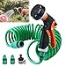 Weciau Spiralschlauch Wasser, Gartenschlauch Flexibel 10M mit Brause, Flexibler Wasserschlauch für Gartenbrause, Gartenschlauch Spiralschlauch Dehnbarer Garden Hose für Gartenbewässerung, Autowäsche