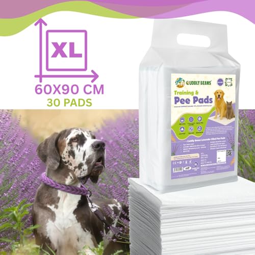 Image of Pee Pads | Cotton Top | Lavender | Leak Proof | XL 30 Count | Super absorbent leak-proof pee pads with cotton top for dogs and cats