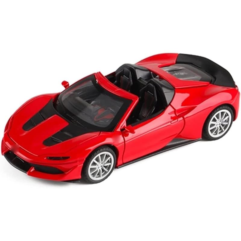 Image of New 1:32 J50 Diecast Alloy Metal Pull Back Car with Openable Doors Music Sound and Light Vehicle Toy Car for Kids Boys (Red)
