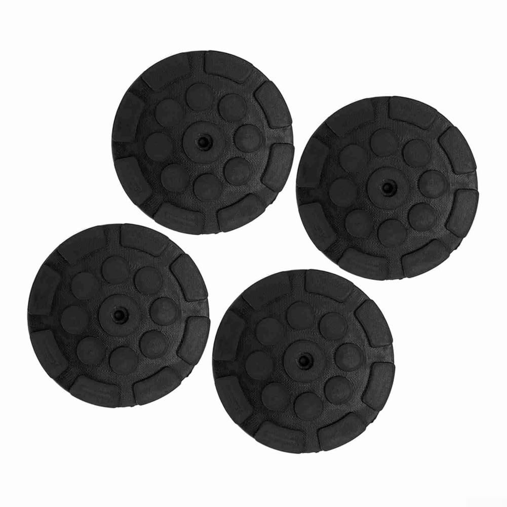 4er Pack Heber-Gummipads als Adapter für Wagenheber, Querprofil verhindert Verrutschen, Schützt Rahmen bis 3 Tonnen Belastung, Langlebiges Gummi, 12cm, Schwarz